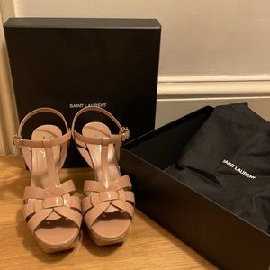 YSL Saint Laurent Vitello Vernice Soft Patent Leather Pumps Size 39